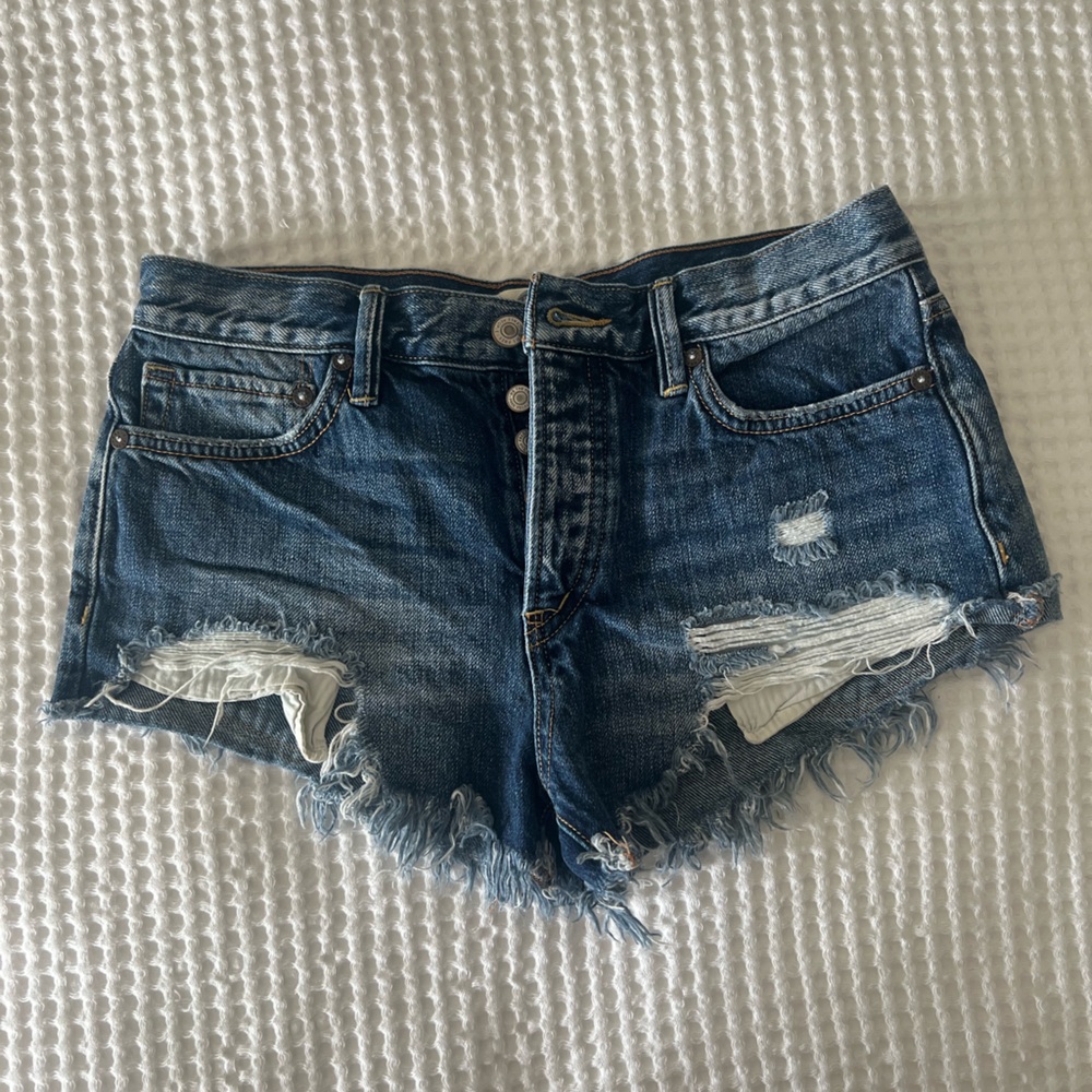 Free People dark denim shorts